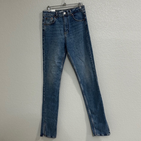 NWT Zara High Rise Skinny With Split Hem Jeans - Picture 1 of 11